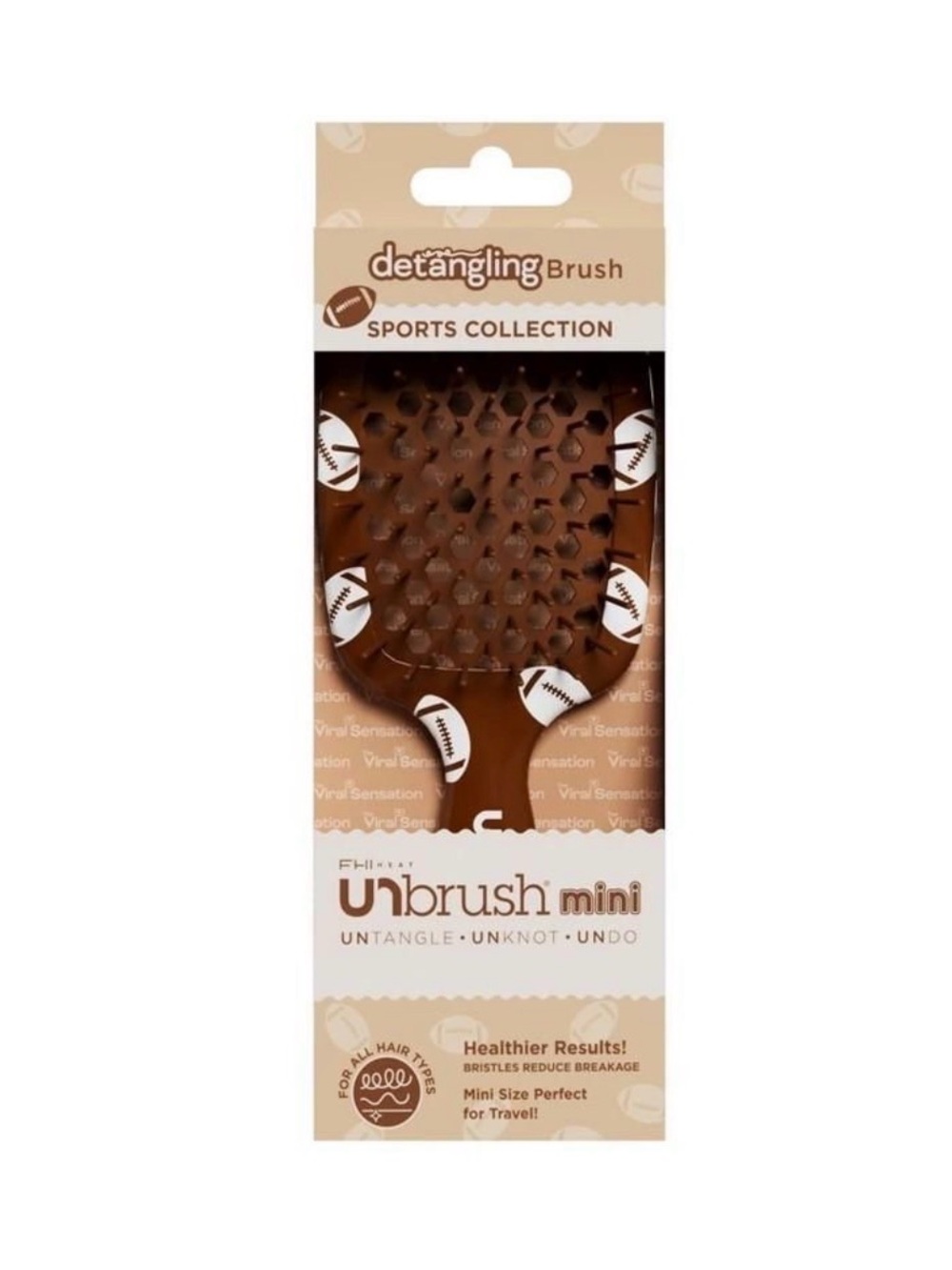 Mini Detangling Brush - Brown (Men Grooming Hair Care)